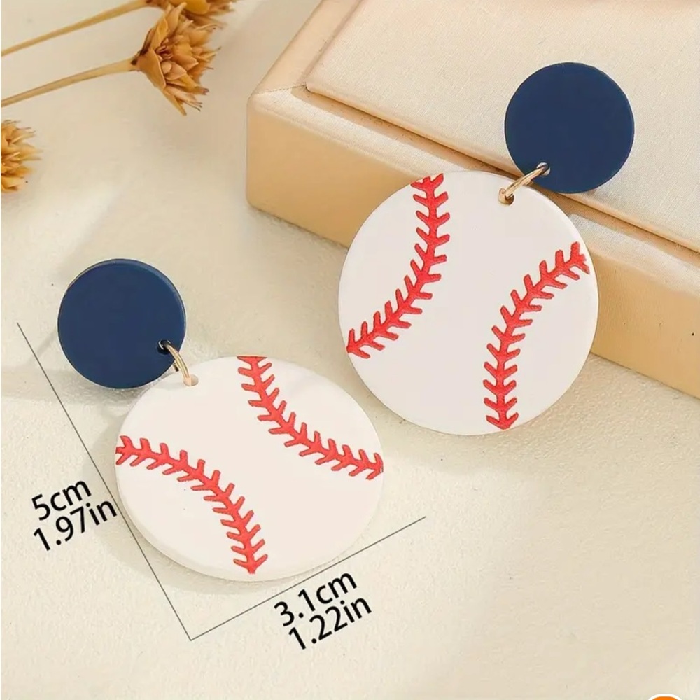Baseball Earrings - Picture 3 of 3